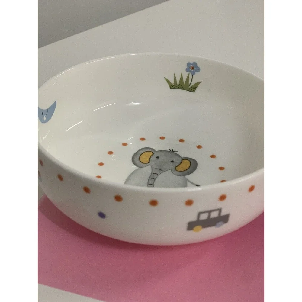 HANKOOK Kids NANO Butterfly Elephants Set Of 2 Bowls Children Fine Bone China